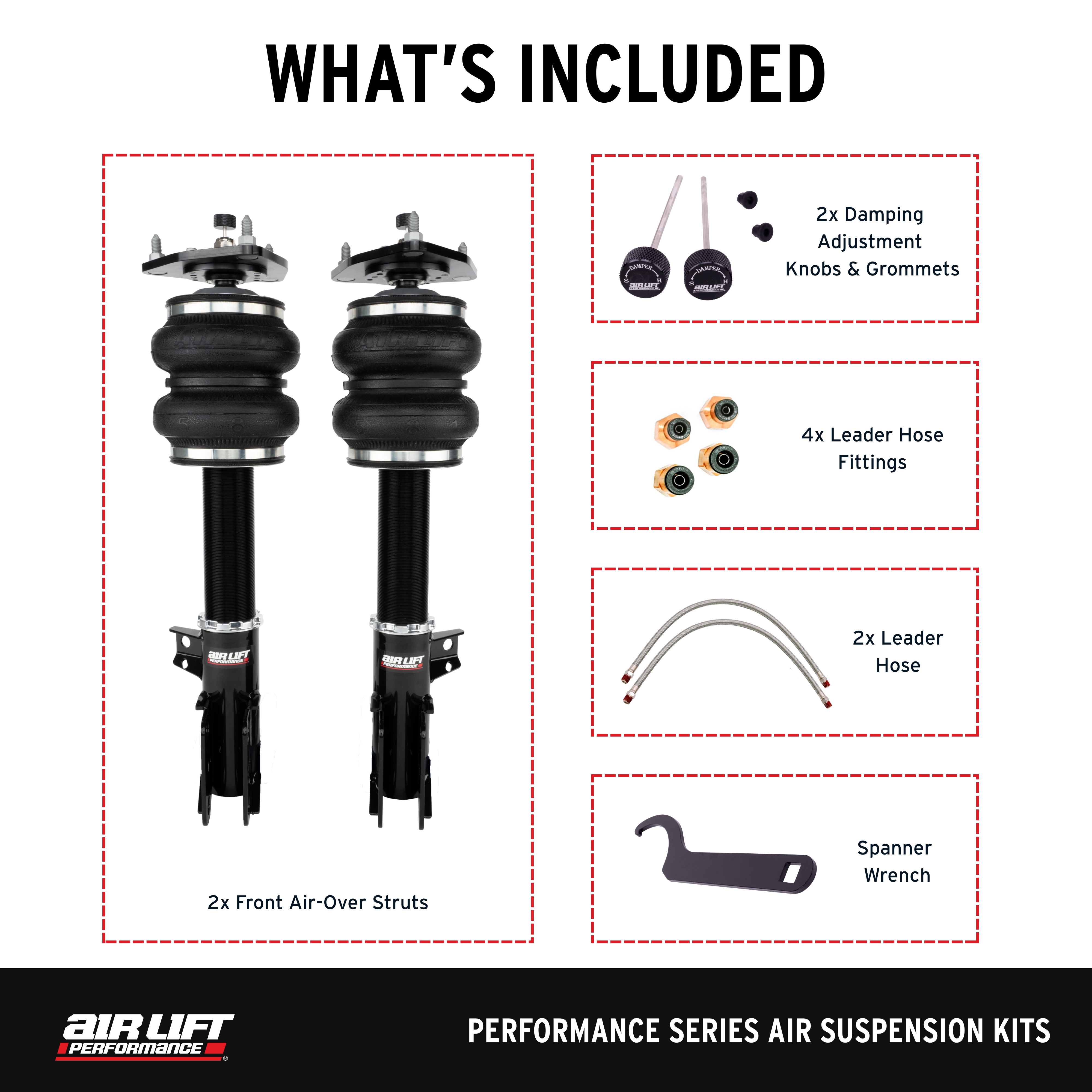 Air Lift Performance 76007 Air Lift Performance Front Air Spring Suspension Kit
